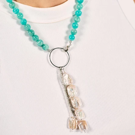 Сотуар Амазонит с жемчугом