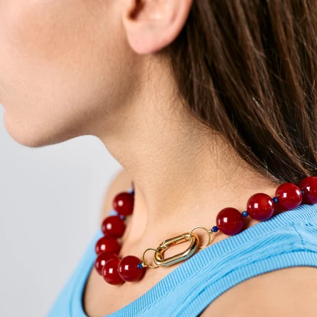 Ожерелье из рубеллита и лазурита