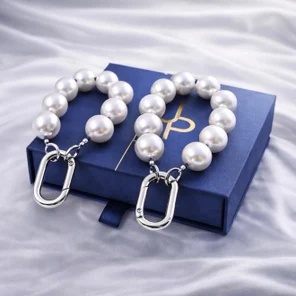 Ожерелье трансформер: жемчуг майорка + лазурит